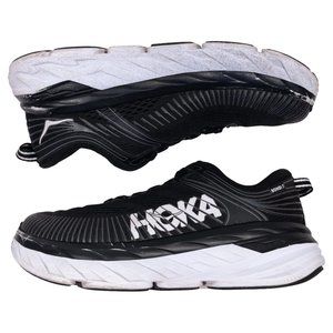 Hoka One One BONDI 7 Black White Running Sneakers Womens US 7.5 WIDE